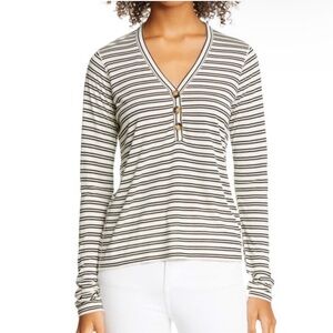 🆕 La ligne Charley striped silk blend Henley Size M